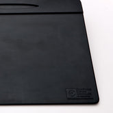 Classic Black Leather Conference Pad with Top-Rail Pen Well, 17 x 14